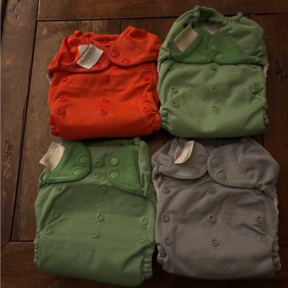 4 Bum Genius All In One (AIO) Cloth Diapers, like new